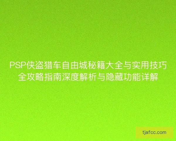 PSP侠盗猎车自由城秘籍大全与实用技巧全攻略指南深度解析与隐藏功能详解