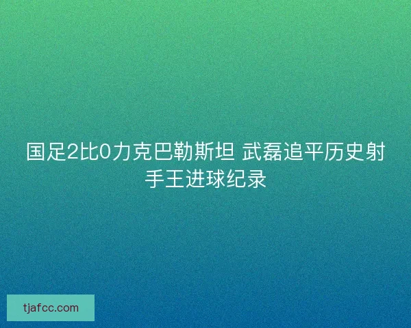 国足2比0力克巴勒斯坦 武磊追平历史射手王进球纪录