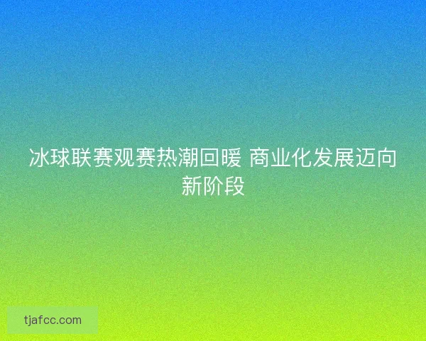 冰球联赛观赛热潮回暖 商业化发展迈向新阶段